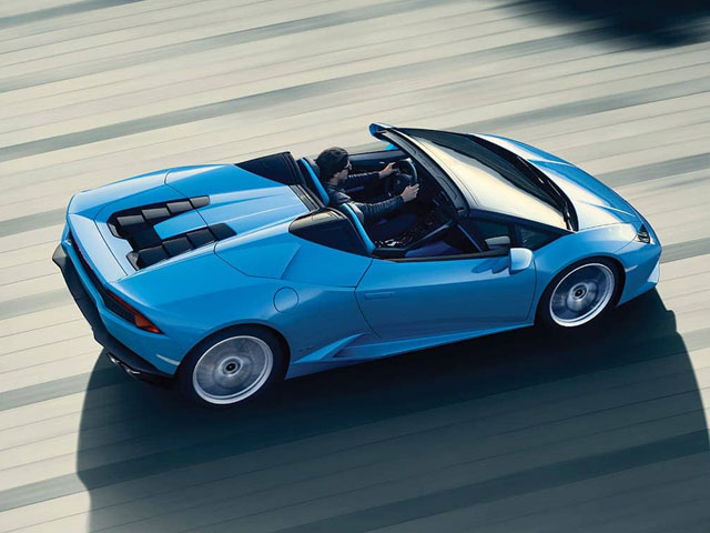 Light Blue Lamborghini Huracan Spyder