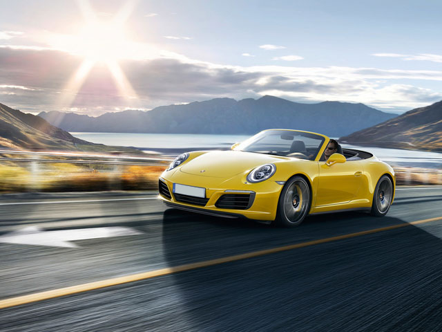 Yellow Porsche 911 Carrera Cabriolet Rental