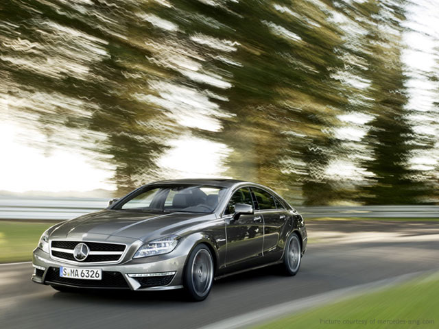 Silver Mercedes CLS 63 AMG